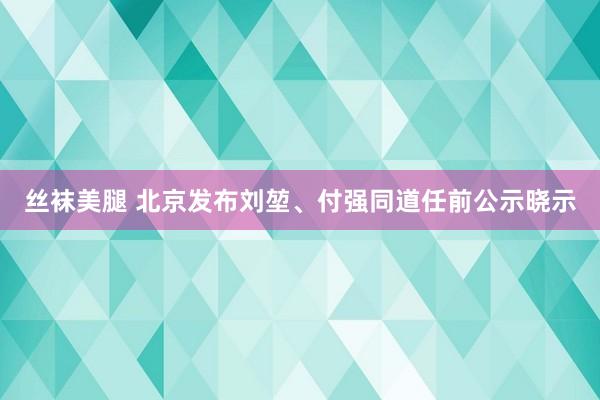 丝袜美腿 北京发布刘堃、付强同道任前公示晓示