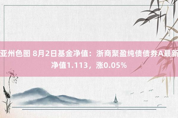 亚州色图 8月2日基金净值：浙商聚盈纯债债券A最新净值1.113，涨0.05%