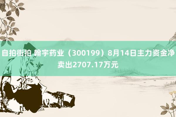 自拍街拍 翰宇药业（300199）8月14日主力资金净卖出2707.17万元