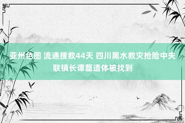 亚州色图 流通搜救44天 四川黑水救灾抢险中失联镇长谭磊遗体被找到