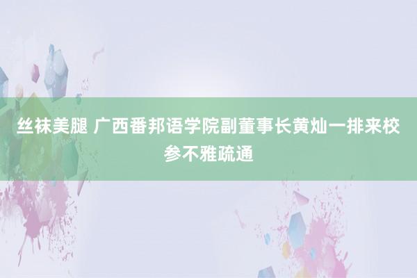 丝袜美腿 广西番邦语学院副董事长黄灿一排来校参不雅疏通